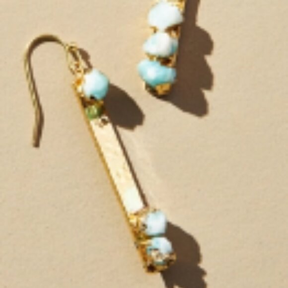 Anthropologie Stone-Embellished Drop Earrings - Picture 1 of 6